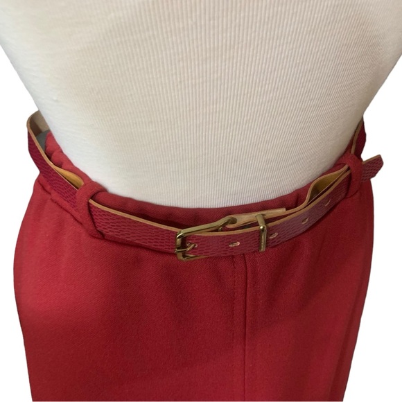 NWT Devon dark red vintage blazer and skirt set with matching belt size 8/10 - Picture 14 of 15